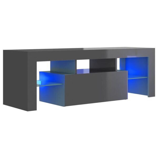 TV-Schrank mit LED-Leuchten Hochglanz-Grau 120x35x40 cm