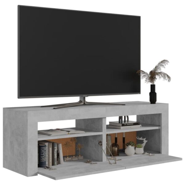 TV-Schrank mit LED-Leuchten Betongrau 120x35x40 cm