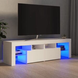 TV-Schrank mit LED-Leuchten Weiß 140x35x40 cm