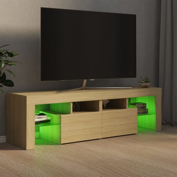 TV-Schrank mit LED-Leuchten Sonoma-Eiche 140x35x40 cm