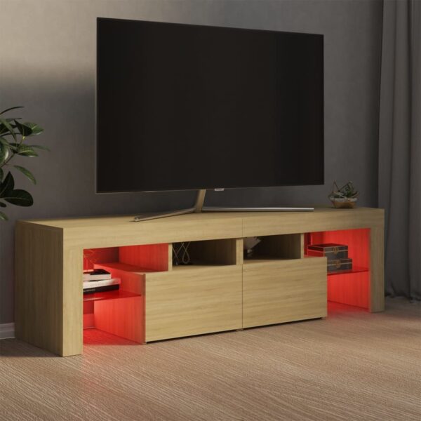 TV-Schrank mit LED-Leuchten Sonoma-Eiche 140x35x40 cm