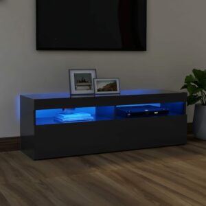 TV-Schrank mit LED-Leuchten Grau 120x35x40 cm