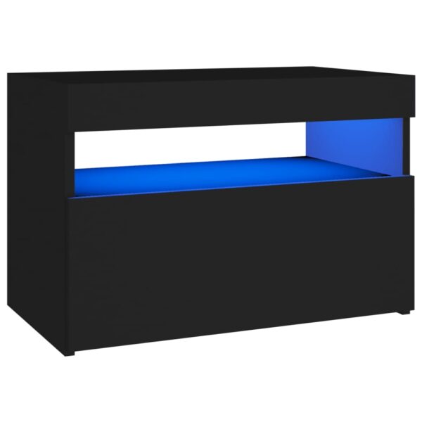 TV-Schrank mit LED-Leuchten Schwarz 60x35x40 cm
