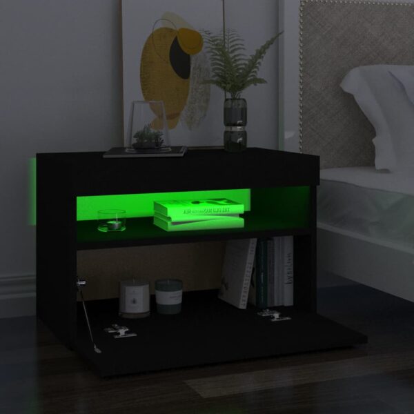 TV-Schrank mit LED-Leuchten Schwarz 60x35x40 cm