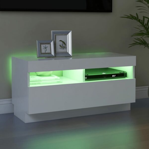 TV-Schrank mit LED-Leuchten Weiß 80x35x40 cm