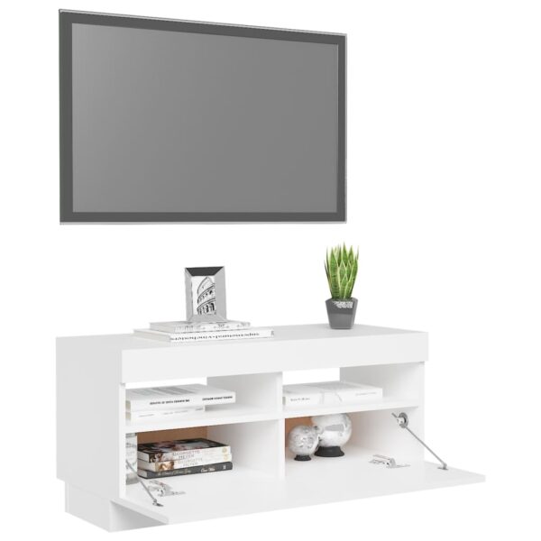 TV-Schrank mit LED-Leuchten Weiß 80x35x40 cm