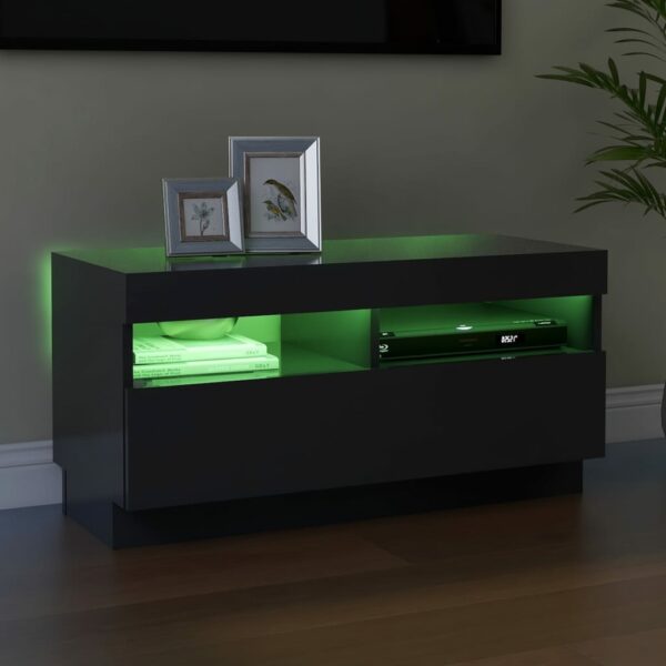 TV-Schrank mit LED-Leuchten Grau 80x35x40 cm