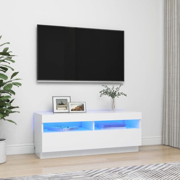 TV-Schrank mit LED-Leuchten Weiß 100x35x40 cm