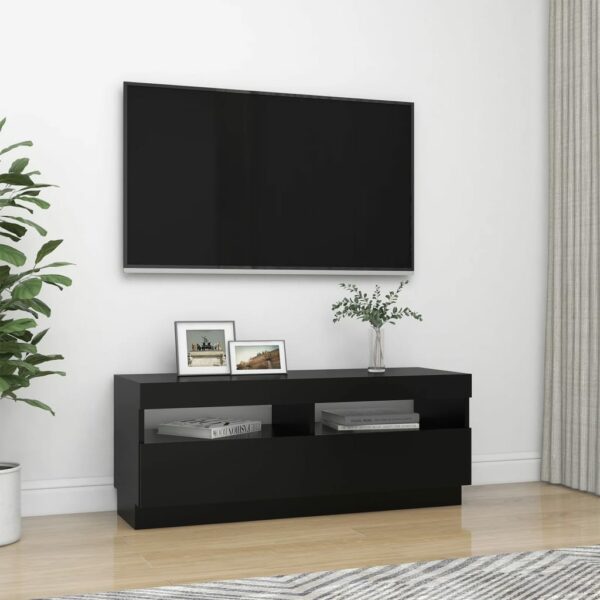 TV-Schrank mit LED-Leuchten Schwarz 100x35x40 cm
