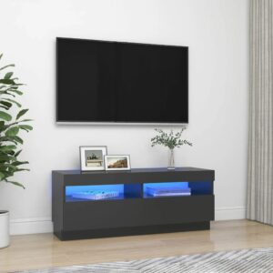 TV-Schrank mit LED-Leuchten Grau 100x35x40 cm