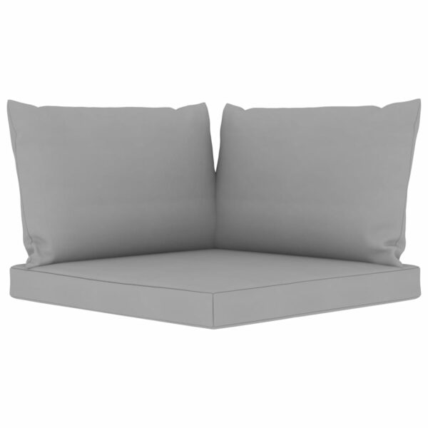 Garten-Palettensofa 2-Sitzer mit Kissen Grau Kiefernholz