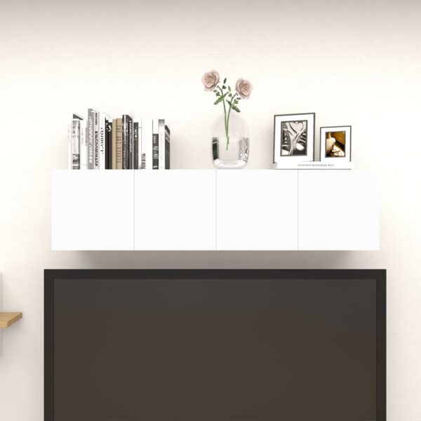 TV-Wandschränke 4 Stk. Weiß Sonoma-Eiche 30,5x30x30 cm
