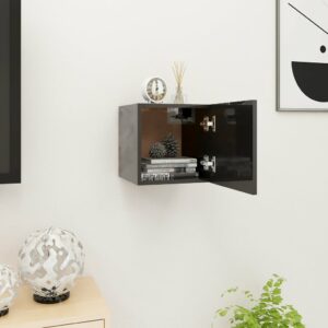 TV-Wandschrank Hochglanz-Schwarz 30,5x30x30 cm