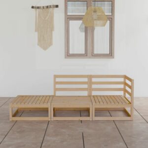 3-tlg. Garten-Lounge-Set Kiefer Massivholz