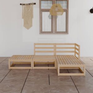 4-tlg. Garten-Lounge-Set Kiefer Massivholz