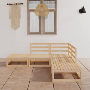 5-tlg. Garten-Lounge-Set Kiefer Massivholz