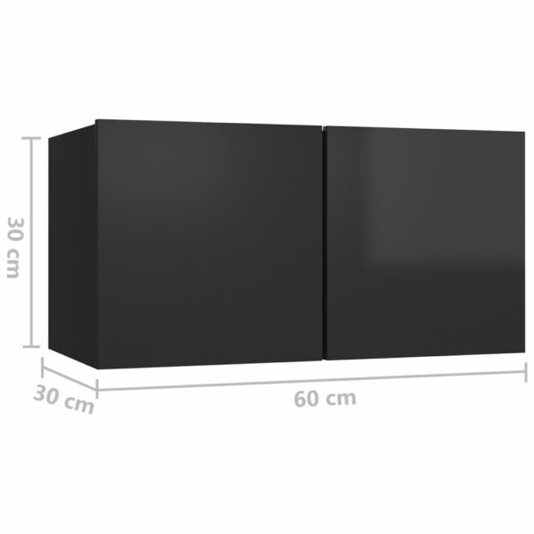 TV-Hängeschrank Hochglanz-Schwarz 60x30x30 cm