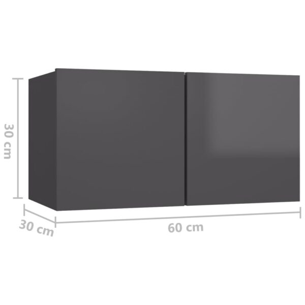 TV-Hängeschrank Hochglanz-Grau 60x30x30 cm