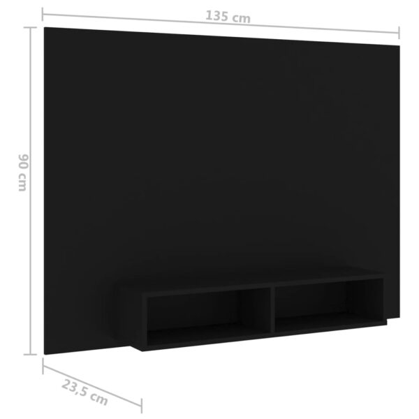 TV-Wandschrank Schwarz 135×23,5×90 cm Spanplatte