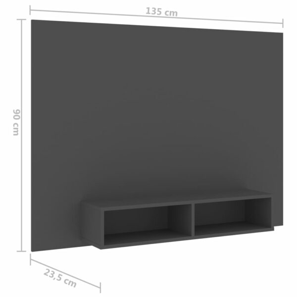 TV-Wandschrank Grau 135×23,5×90 cm Spanplatte