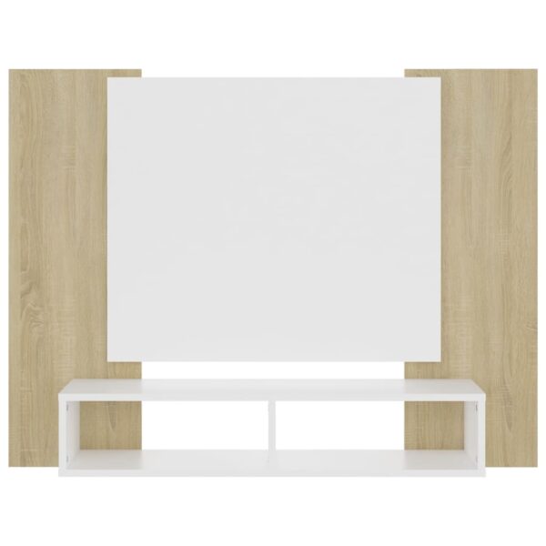 TV-Wandschrank Weiß Sonoma-Eiche 120×23,5×90 cm Spanplatte