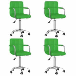 Esszimmerstühle 4 Stk. Drehbar Grün Kunstleder