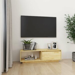 TV-Schrank 110x30x33,5 cm Massivholz Kiefer