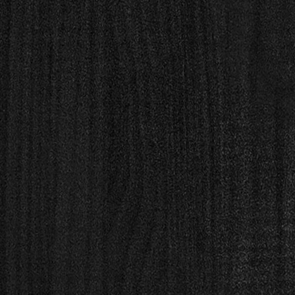Beistellschrank Schwarz 35,5×33,5×76 cm Massivholz Kiefer