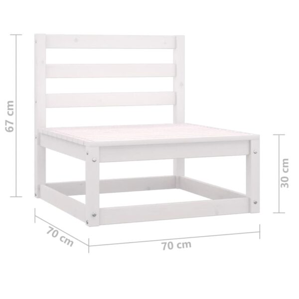 3-Sitzer-Gartensofa Weiß Kiefer Massivholz