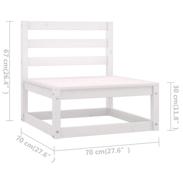 3-Sitzer-Gartensofa Weiß Kiefer Massivholz