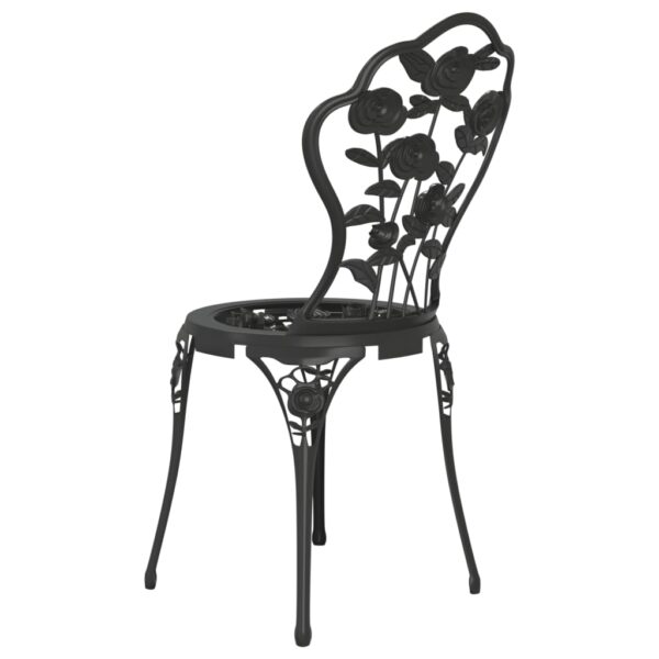 Bistro-Stühle 2 Stk. Aluminiumguss Schwarz