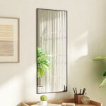 Türspiegel Schwarz 40×100 cm Glas und Aluminium