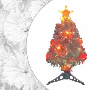 Künstlicher Weihnachtsbaum mit LED Weiß 64 cm Glasfaser