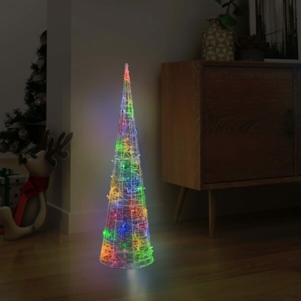 LED-Leuchtkegel Acryl Deko Pyramide Bunt 90 cm
