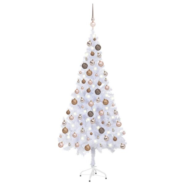 Künstlicher Weihnachtsbaum mit LEDs & Kugeln 180 cm 620 Zweige