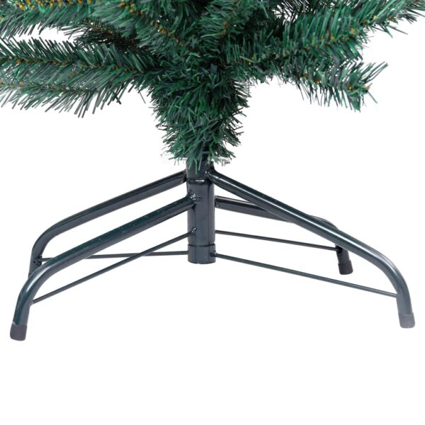Künstlicher Weihnachtsbaum Schmal LEDs Ständer Grün 180 cm PVC