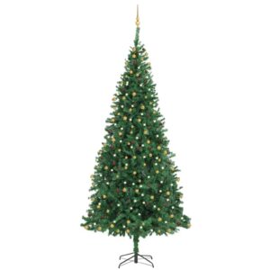 Künstlicher Weihnachtsbaum mit LEDs & Kugeln 300 cm Grün