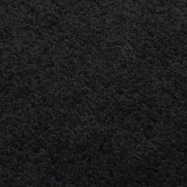 Teppich Shaggy Hochflor Schwarz 80×150 cm
