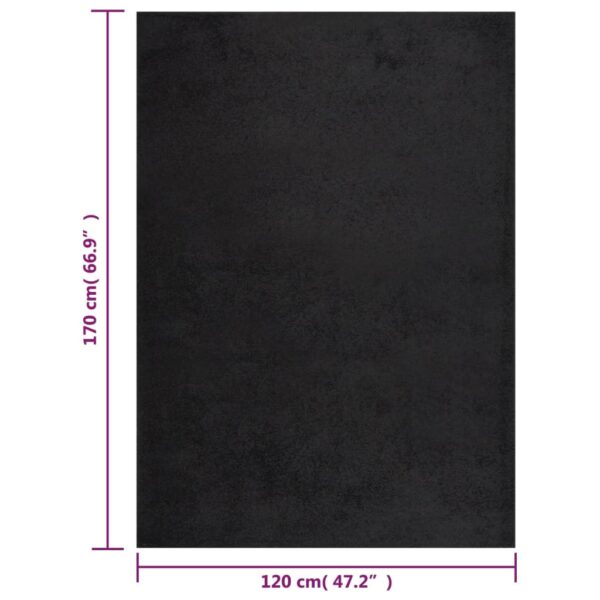 Teppich Shaggy Hochflor Schwarz 120×170 cm