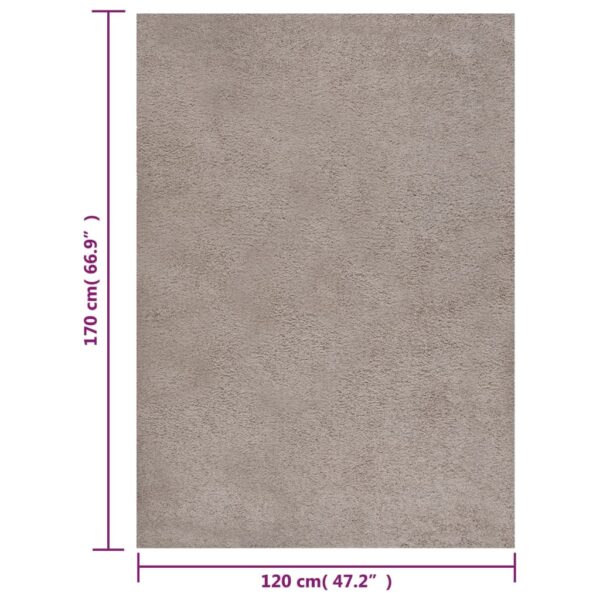 Teppich Shaggy Hochflor Beige 120×170 cm