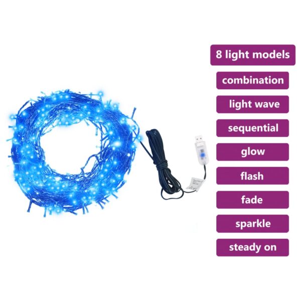 LED-Lichterkette mit 150 LEDs Blau 15 m PVC