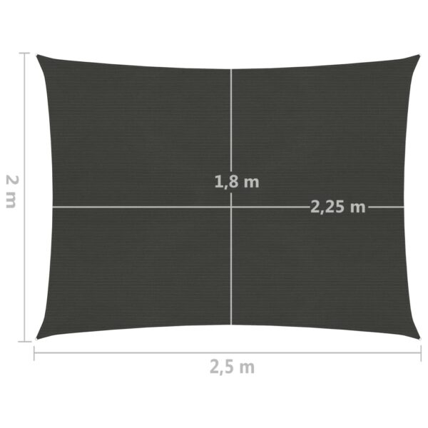 Sonnensegel 160 g/m² Anthrazit 2×2,5 m HDPE