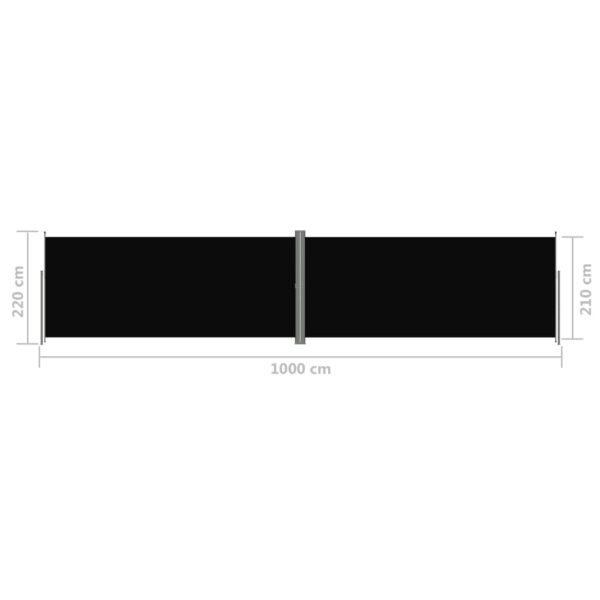 Seitenmarkise Ausziehbar Schwarz 220×1000 cm