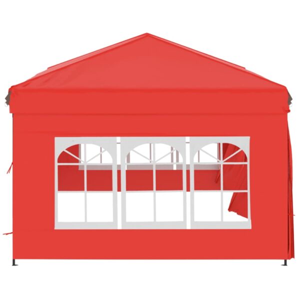 Partyzelt Faltbar mit Seitenwänden Rot 3×6 m